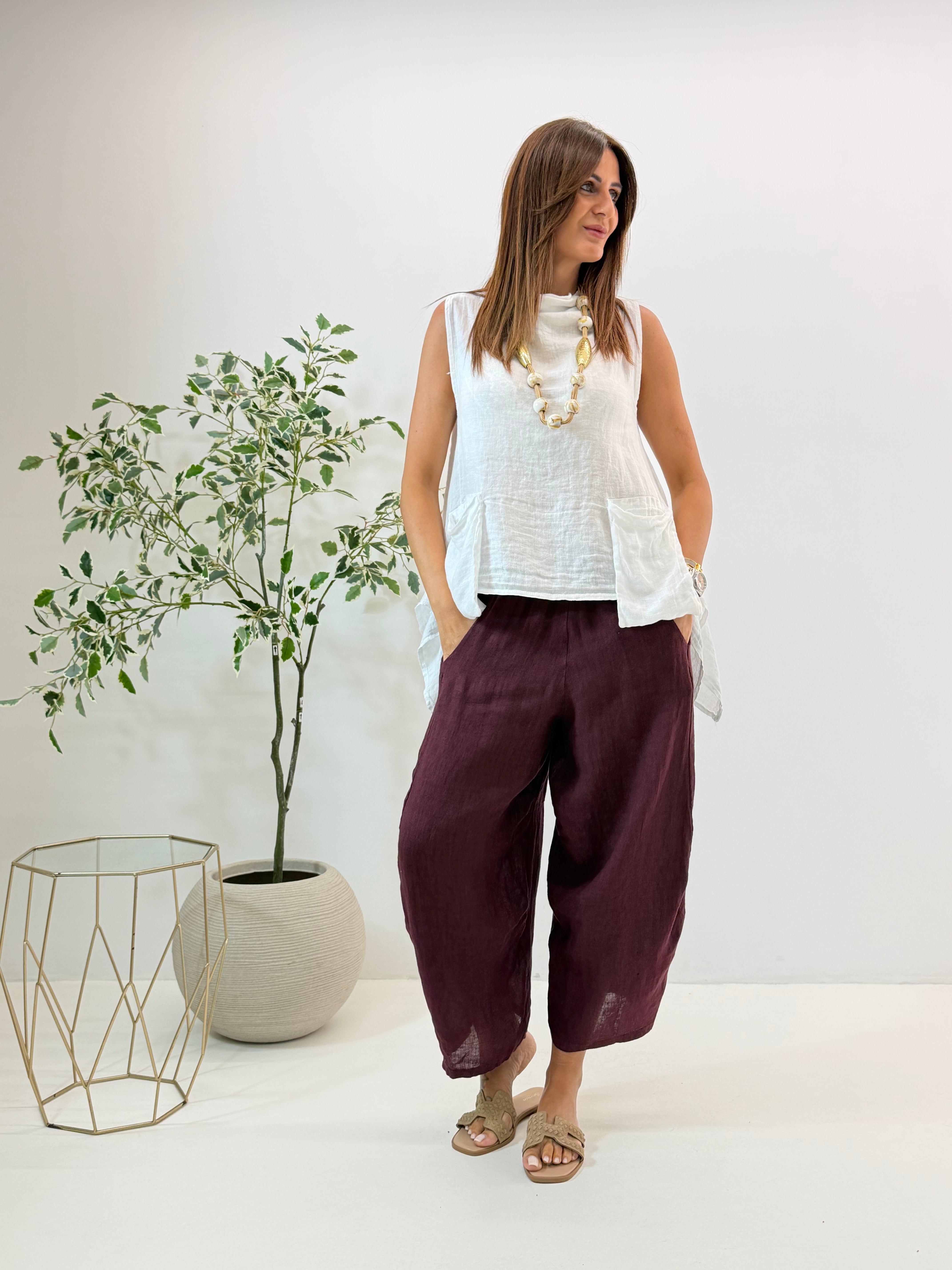 PANTALONE ADRIA IN LINO