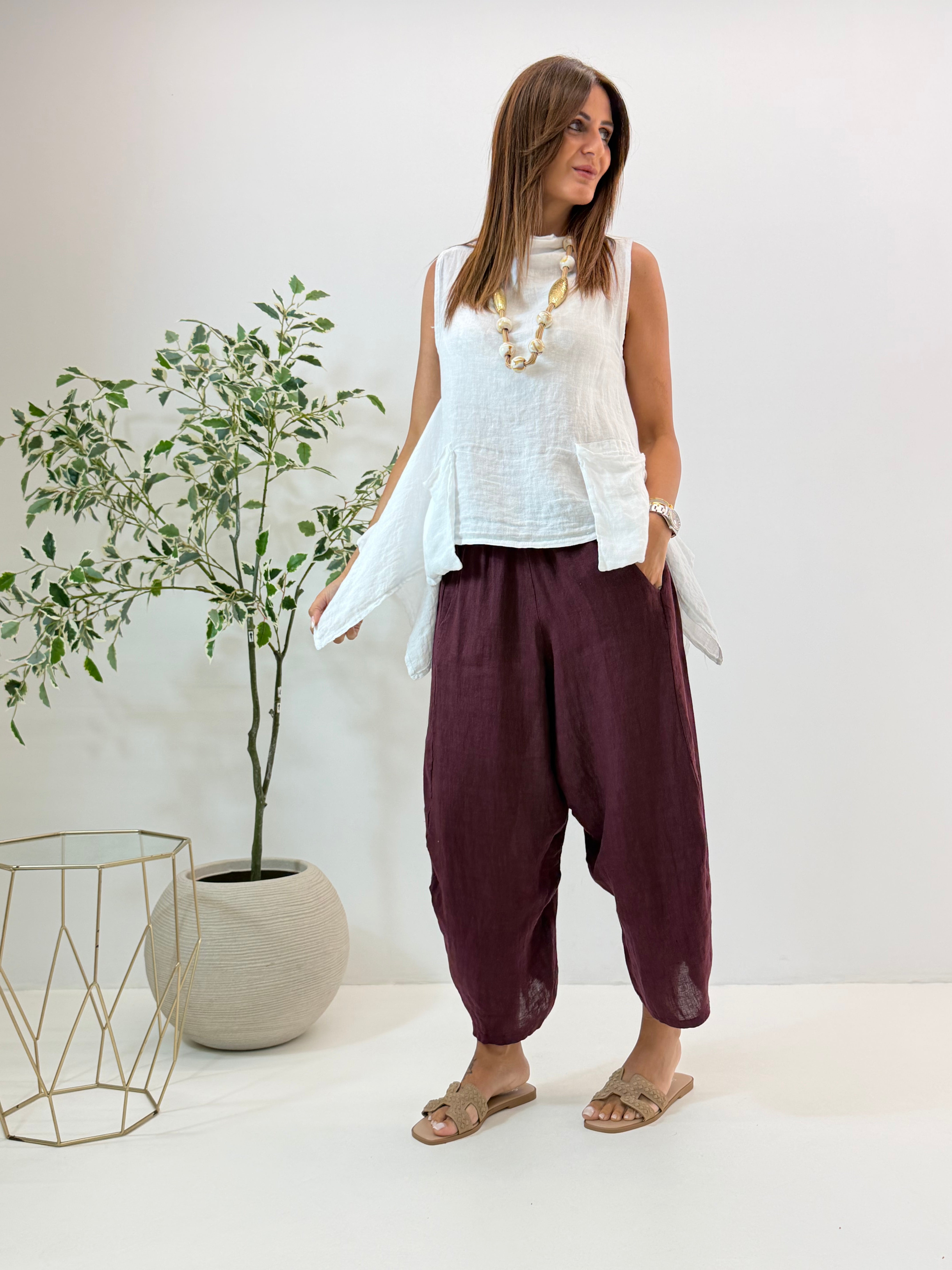 PANTALONE ADRIA IN LINO