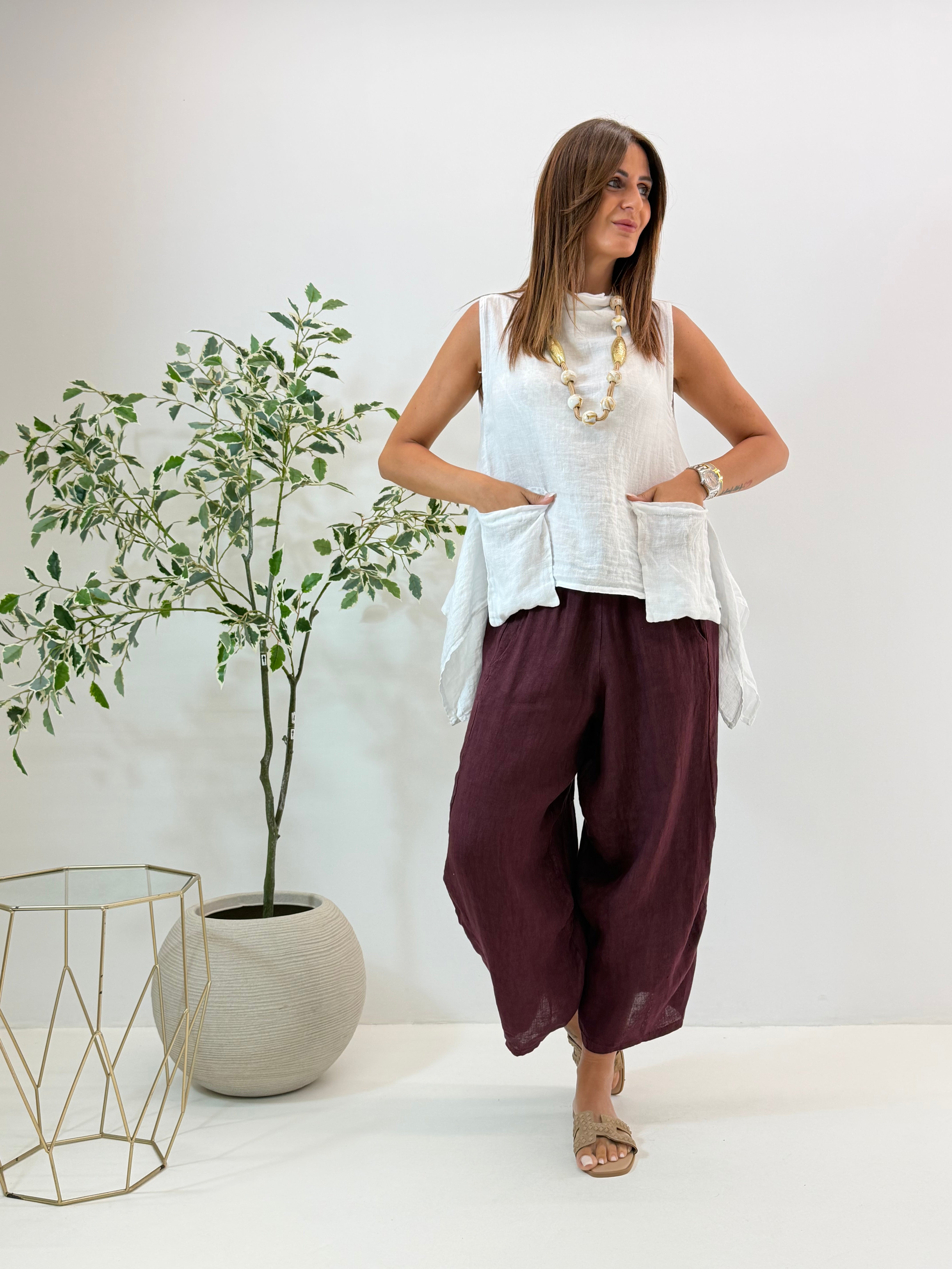 PANTALONE ADRIA IN LINO