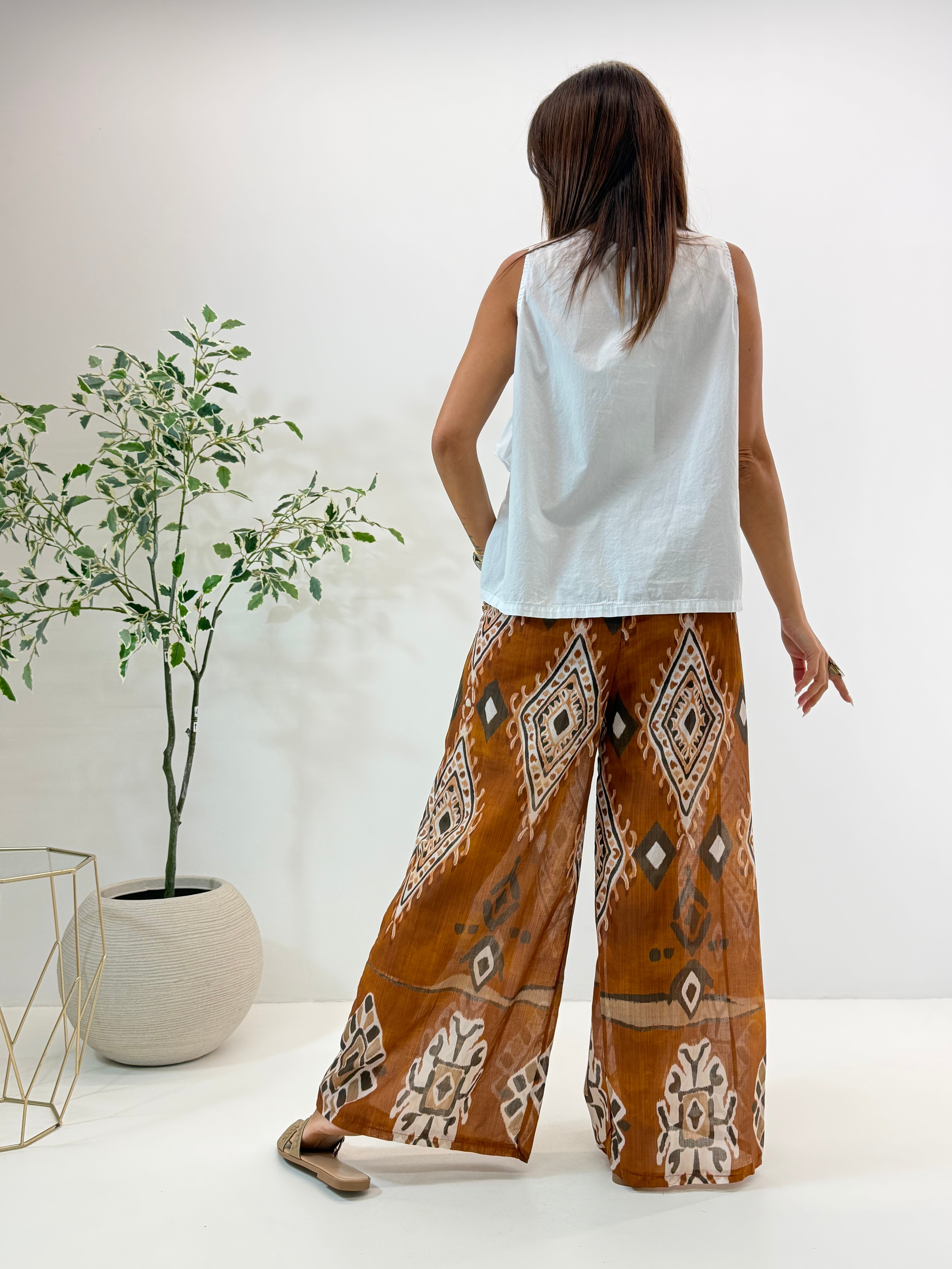 PANTALONE LEYLA FANTASIA RUGGINE