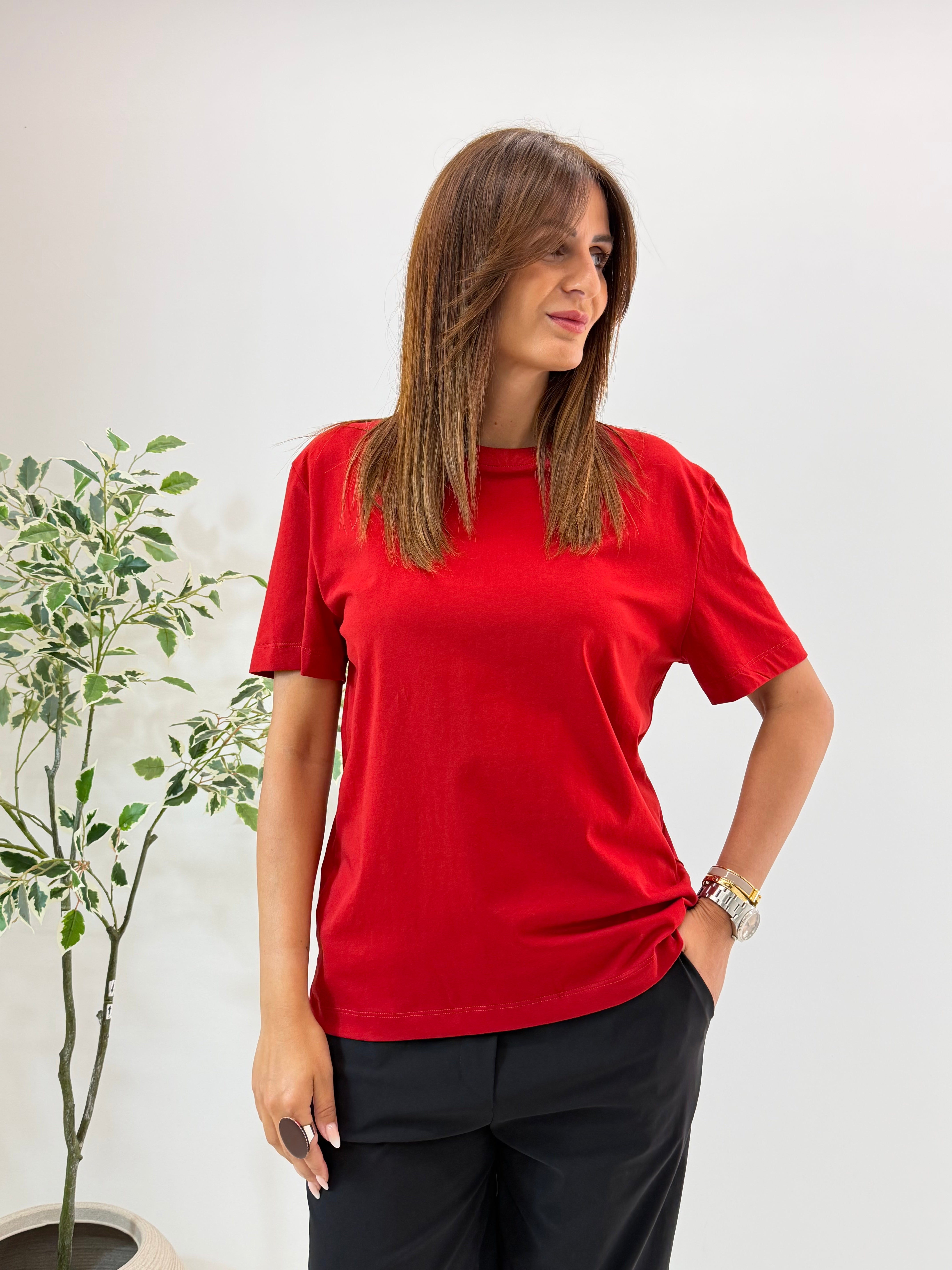 T-SHIRT IVORY ROSSA