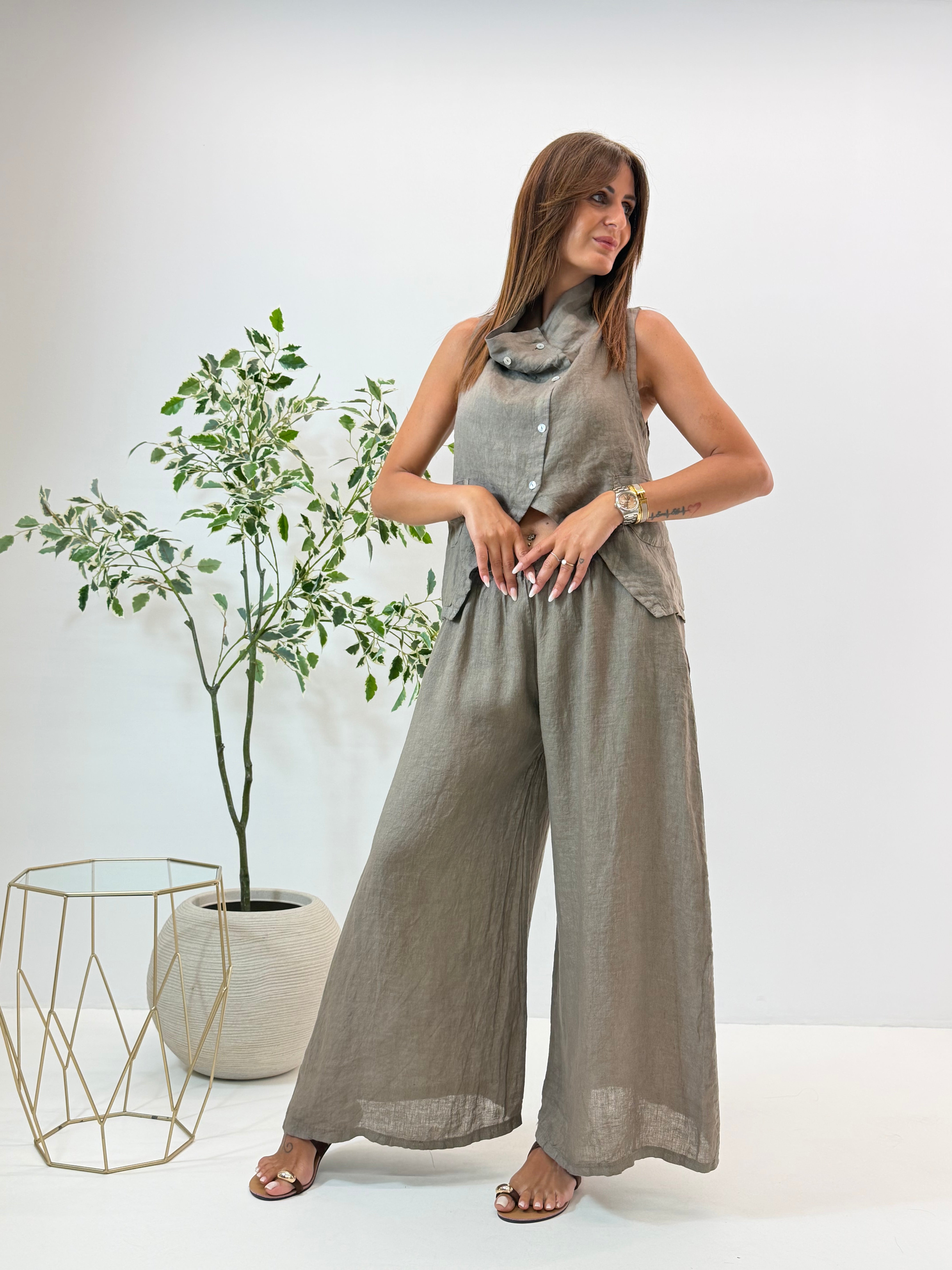 GILET MATILDE IN LINO