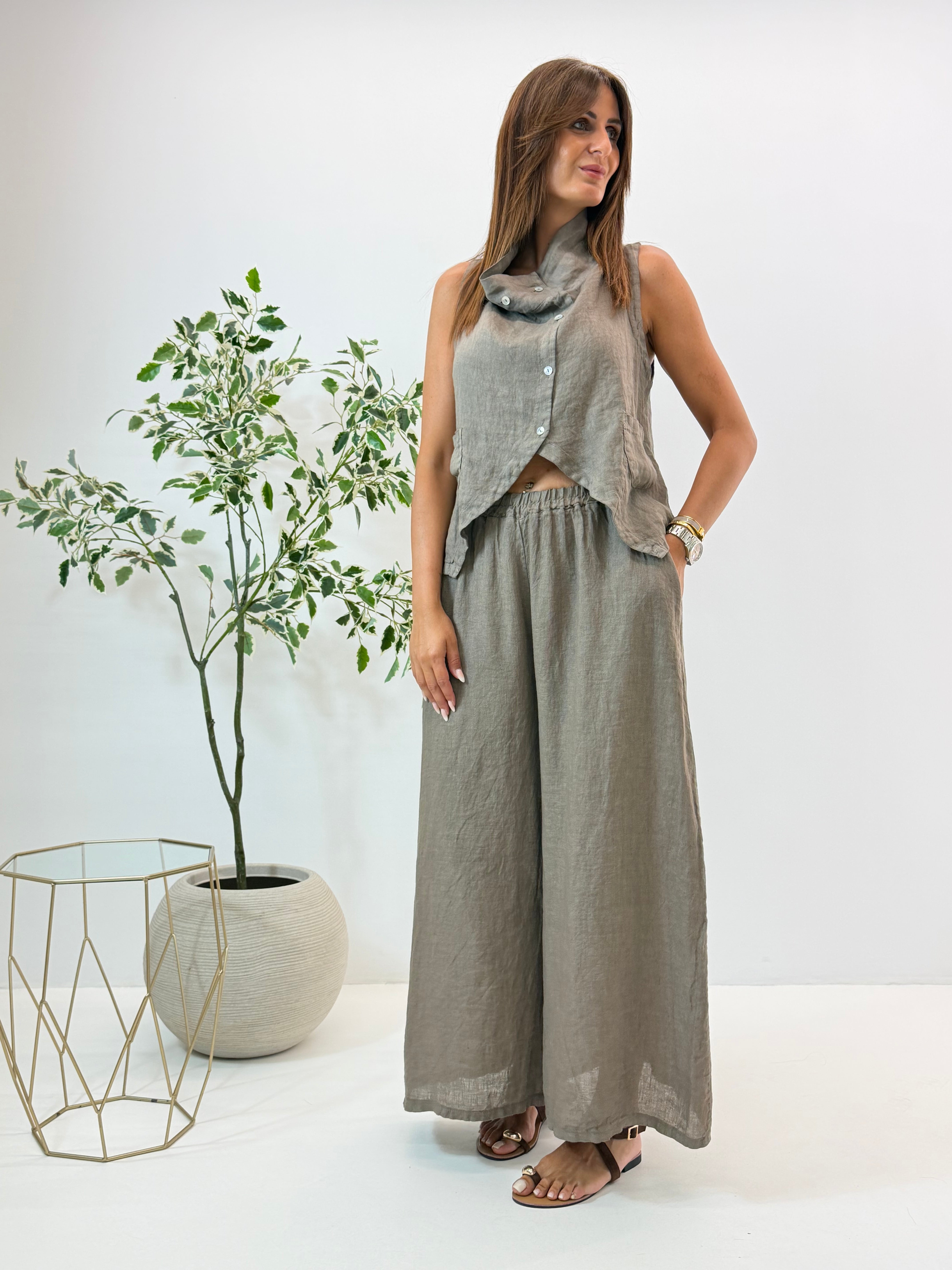 GILET MATILDE IN LINO