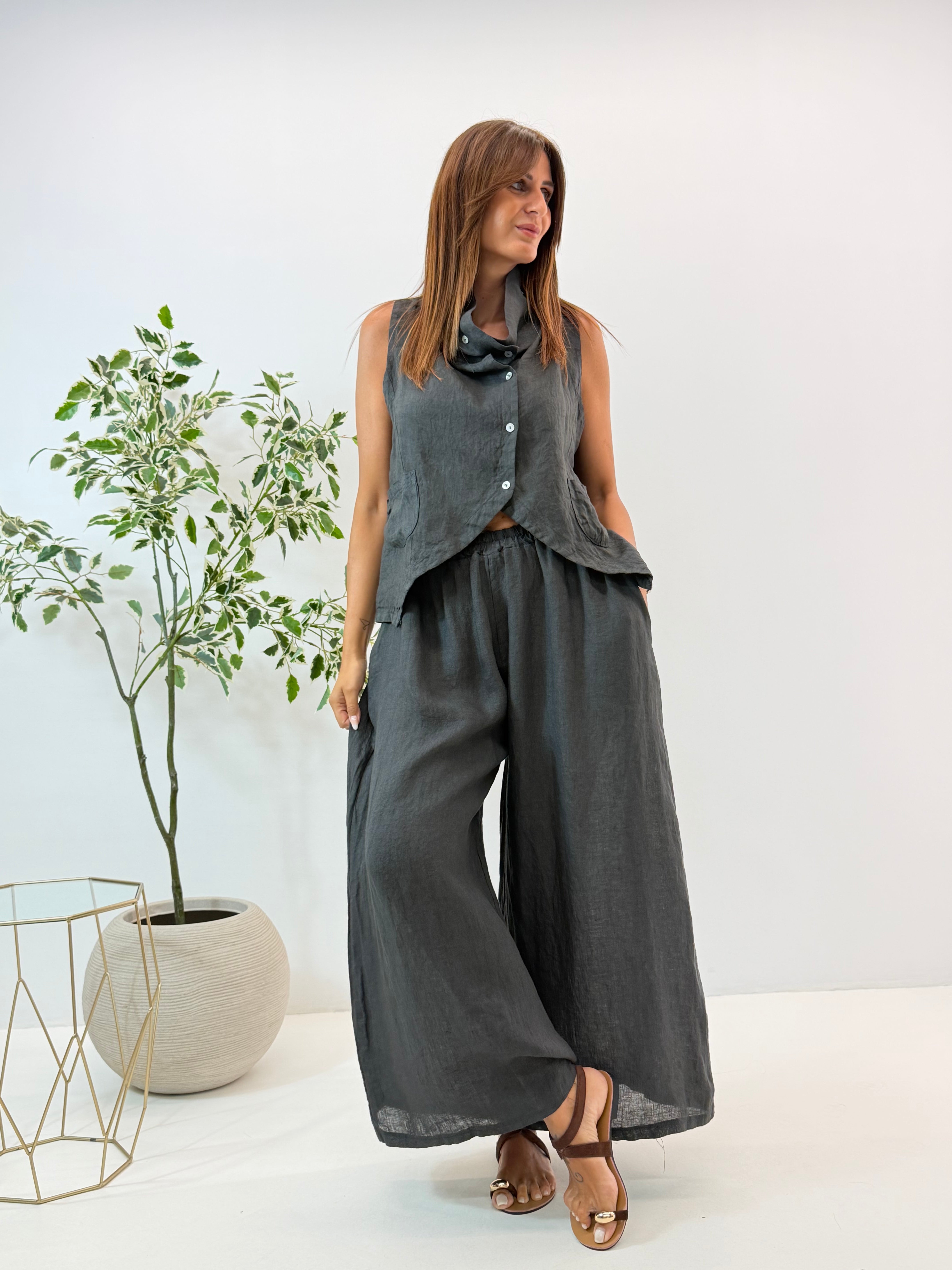 GILET MATILDE IN LINO