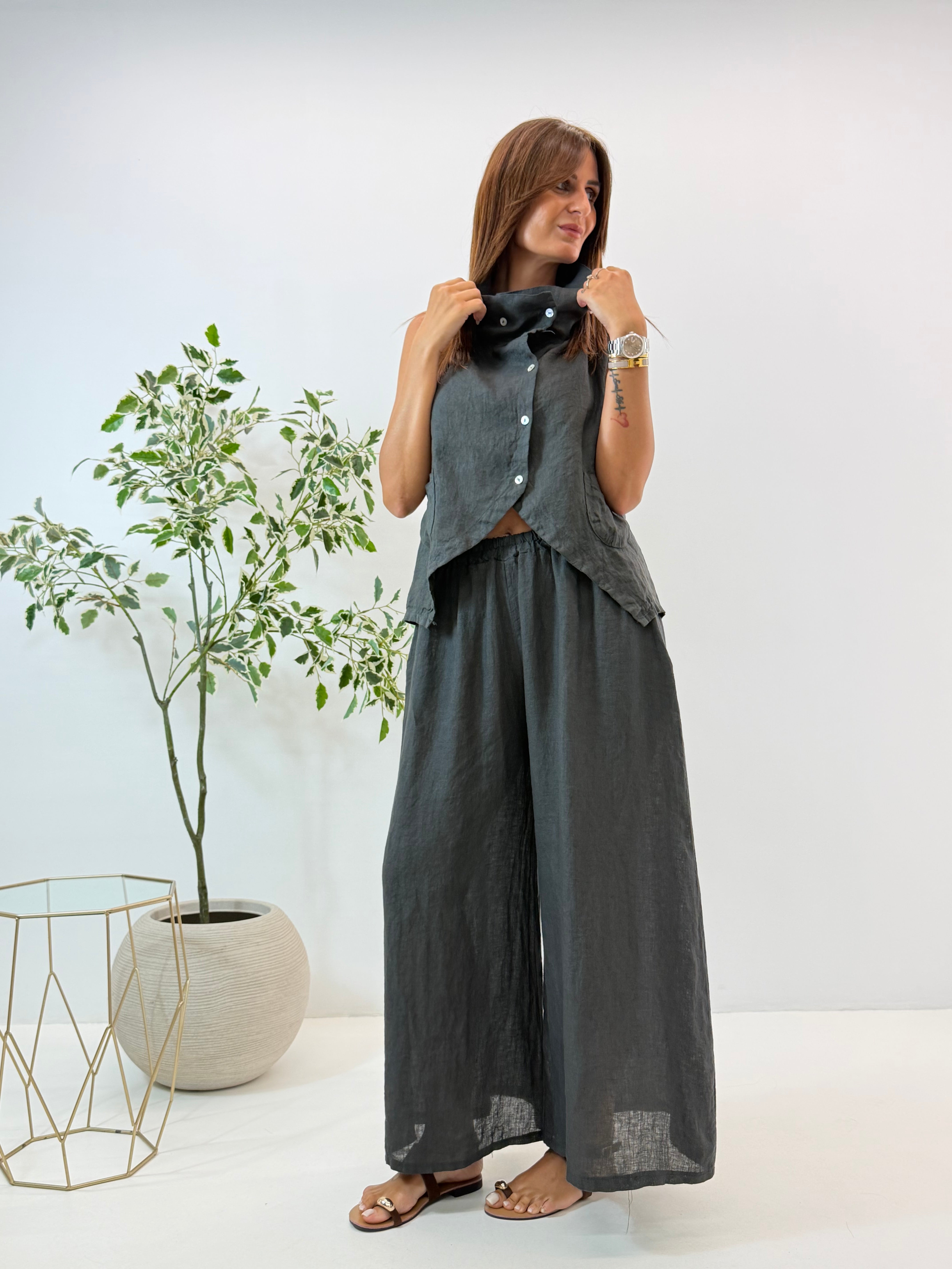 GILET MATILDE IN LINO