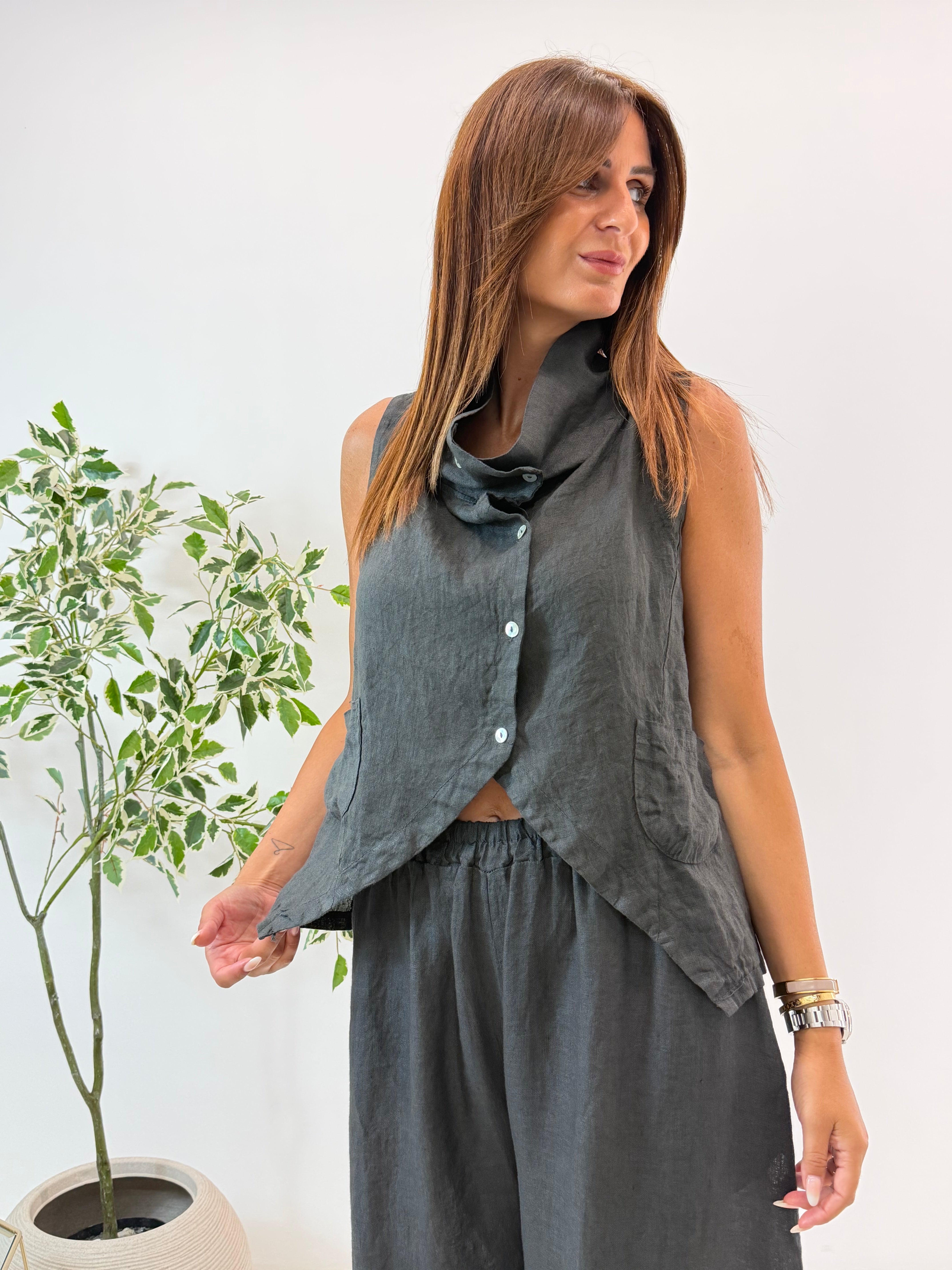 GILET MATILDE IN LINO