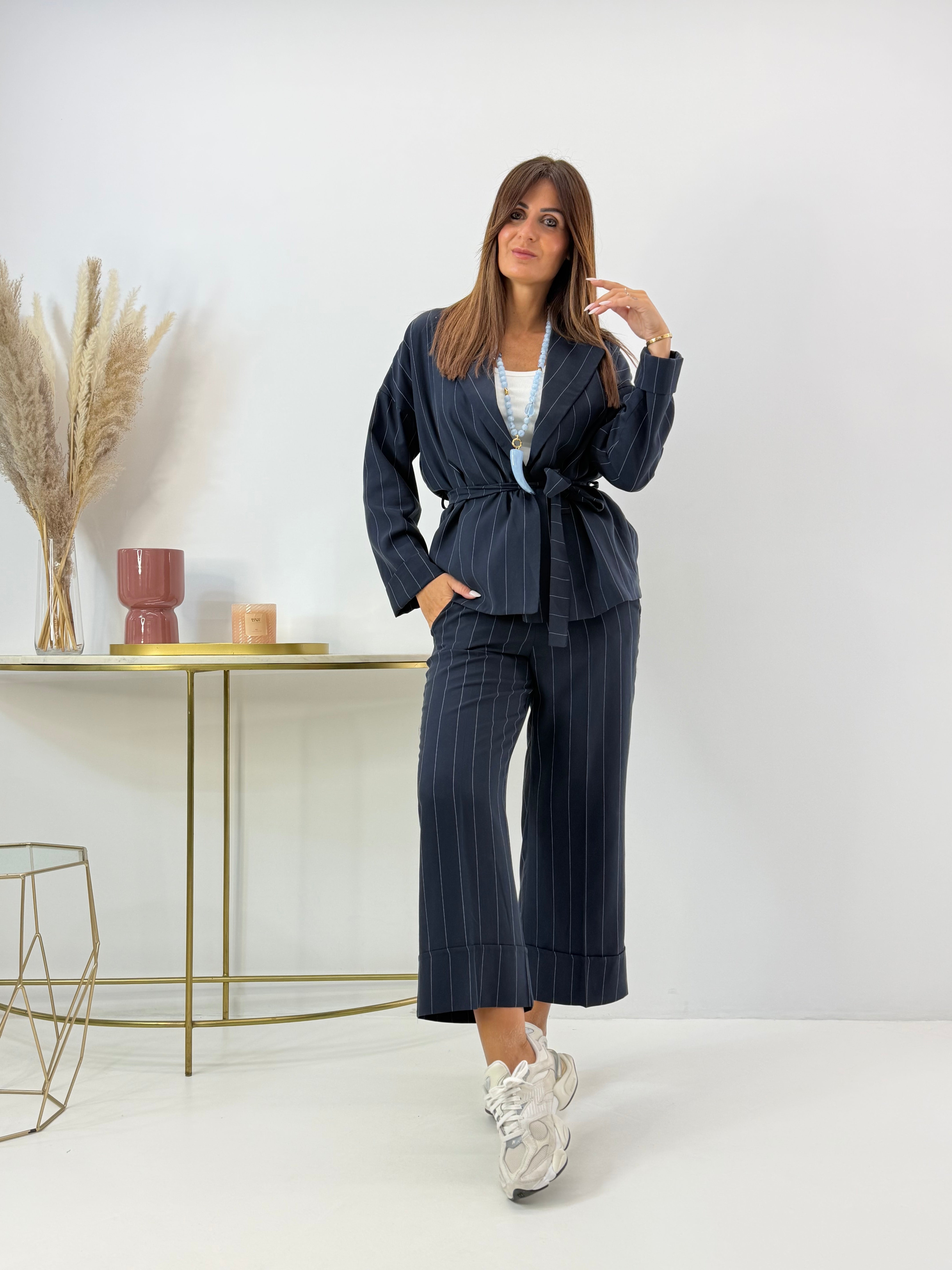 BLAZER BLU GESSATO